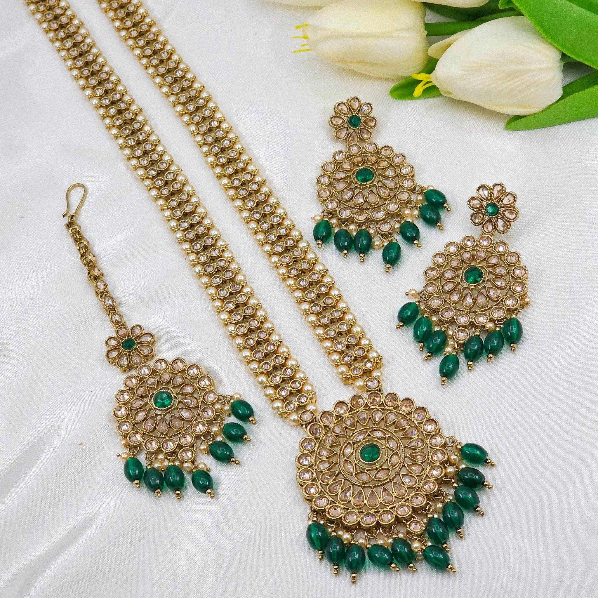 Amyra Rani Haar Set - Available Three Colours – long necklace | Fancy Fab Jewels UK
