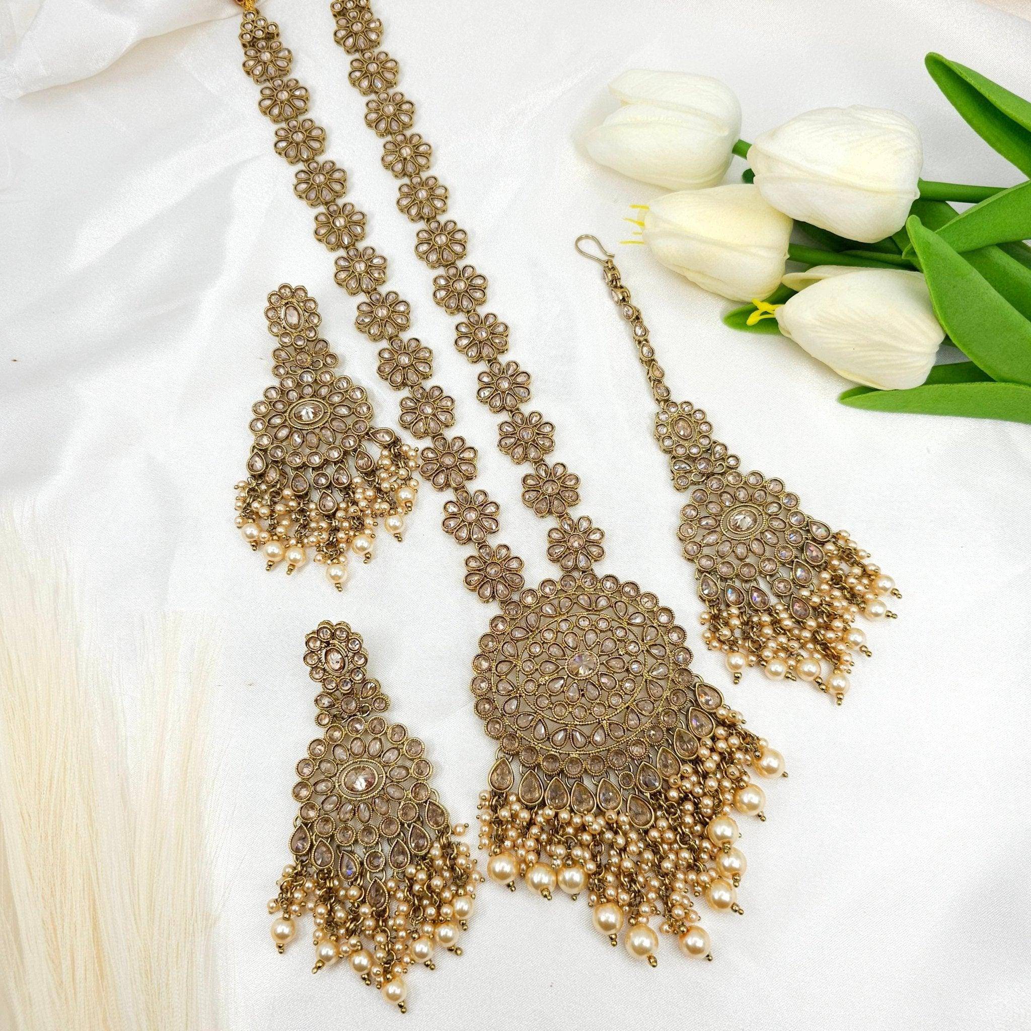 Ansa Rani Haar Set - Available in Two Colors – long necklace | Fancy Fab Jewels UK