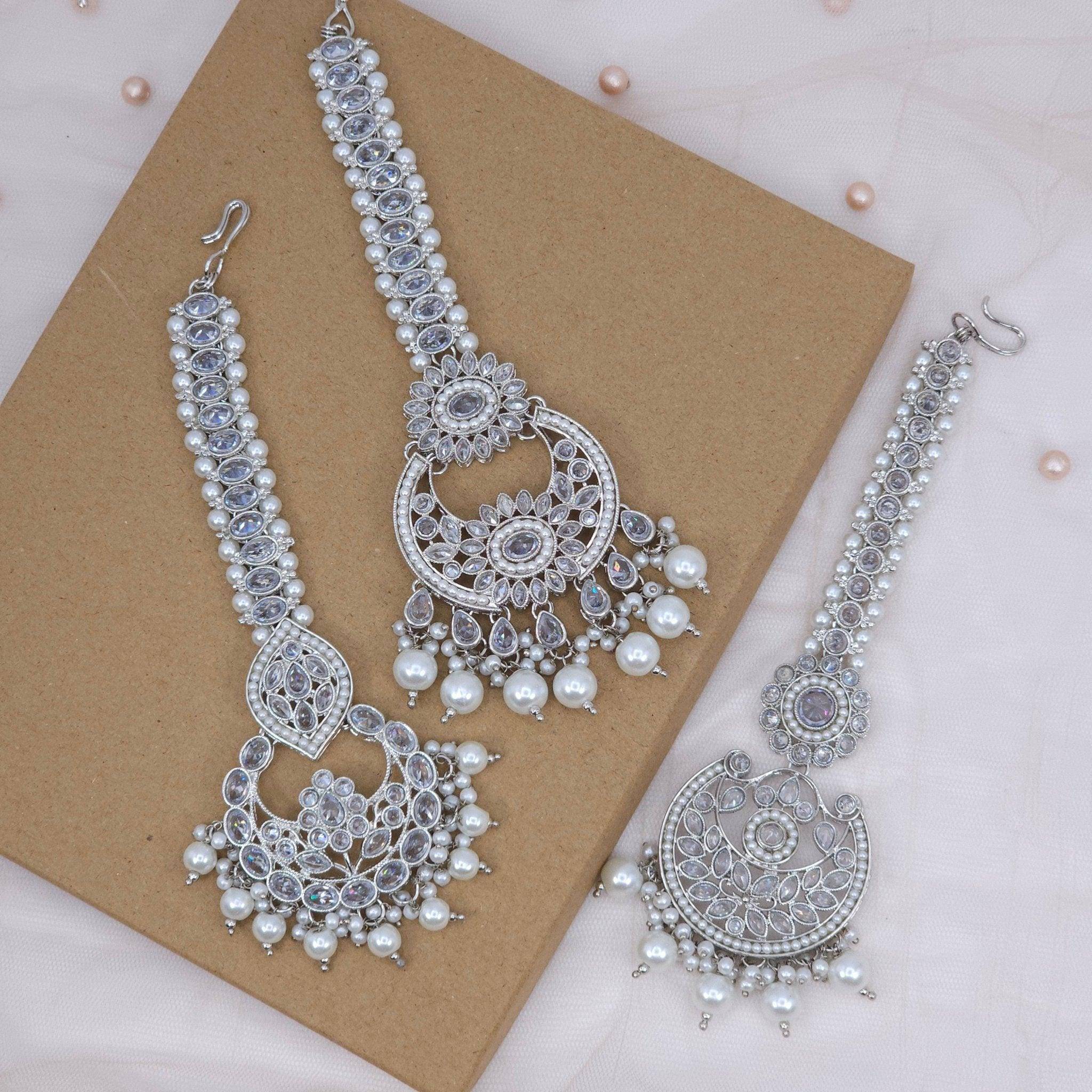 Nisha Polki Maang Tikka - Silver – Mangtikka | Fancy Fab Jewels UK