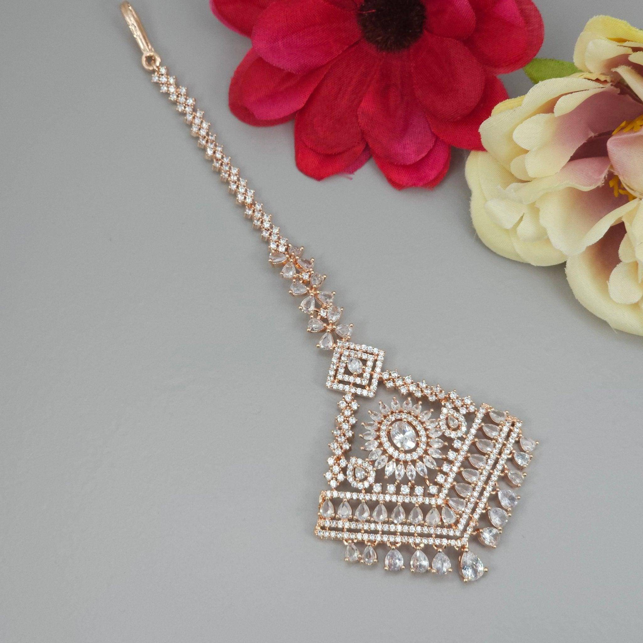 Husna CZ Mangtikka - Rose Gold – Mangtikka | Fancy Fab Jewels UK