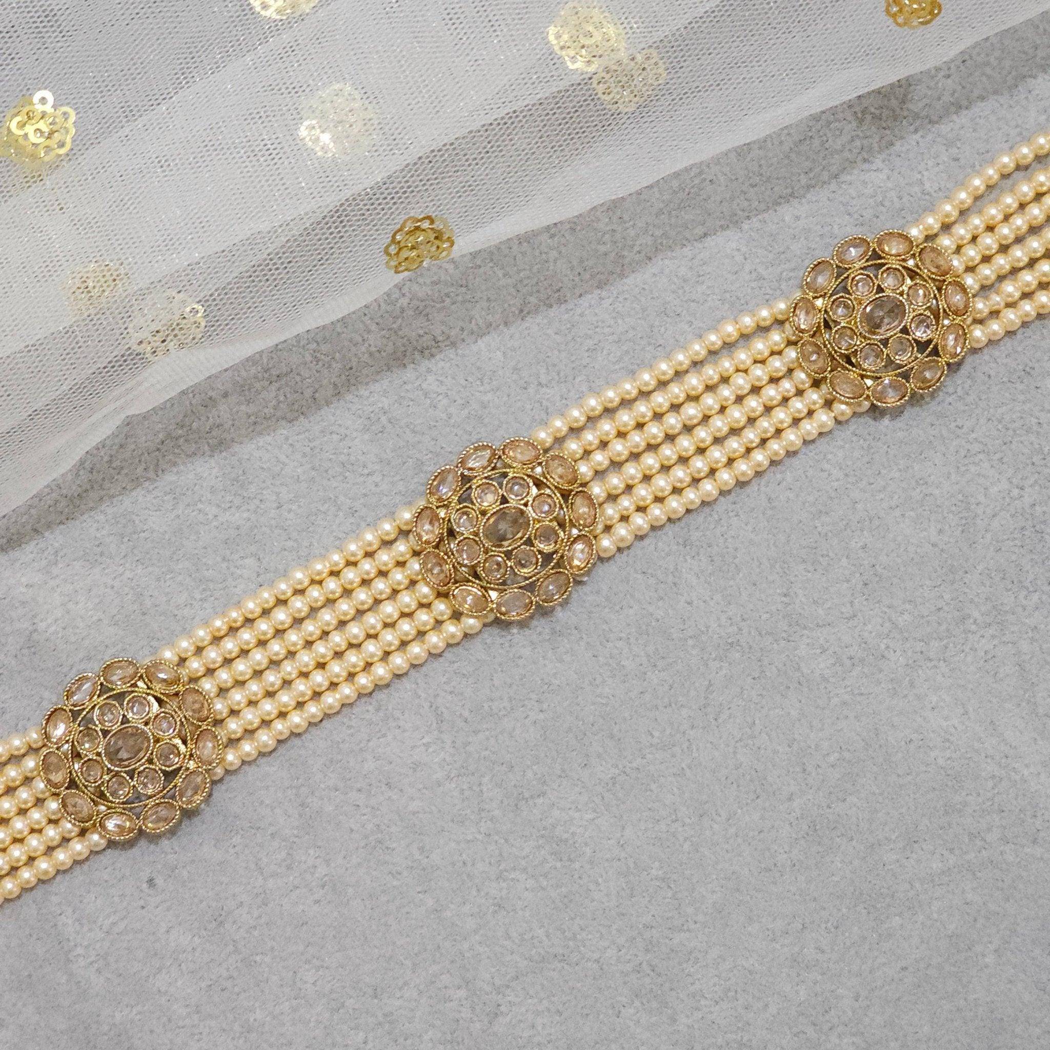Alia Antique Gold Polki Mathapatti Headpiece – Mathapatti | Fancy Fab Jewels UK