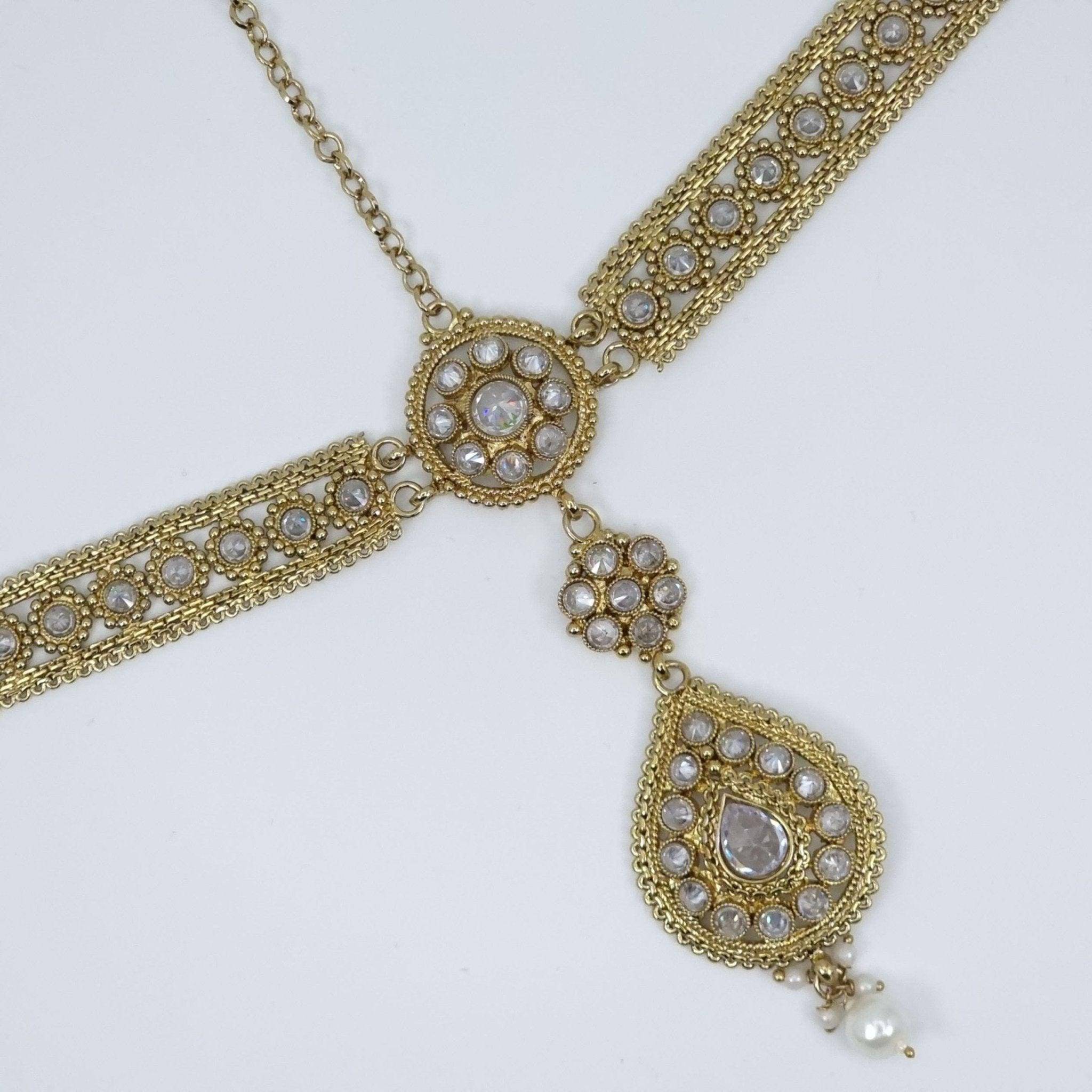Manika Antique Gold Polki Mathapatti – Mathapatti | Fancy Fab Jewels UK