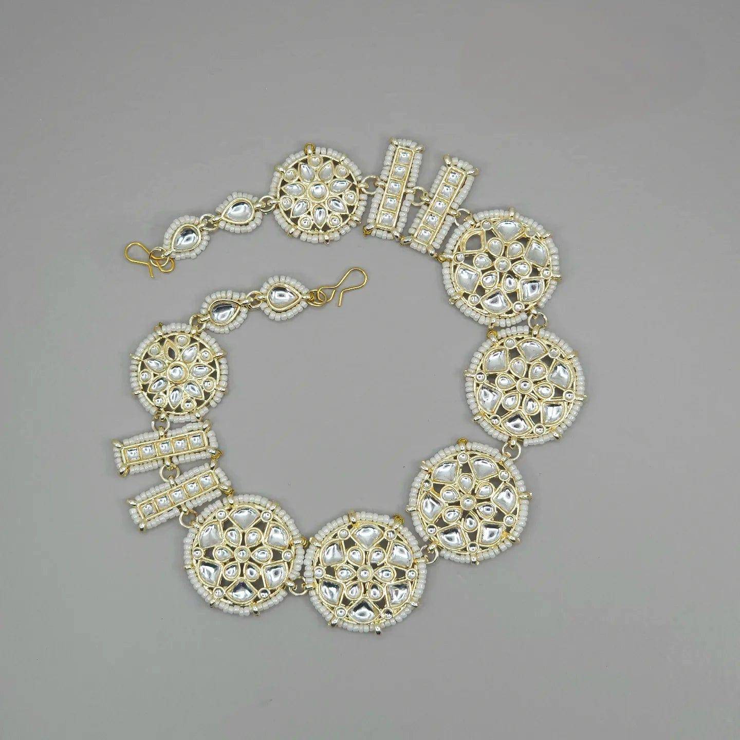 Maya White Kundan Headband – Mathapatti | Fancy Fab Jewels UK
