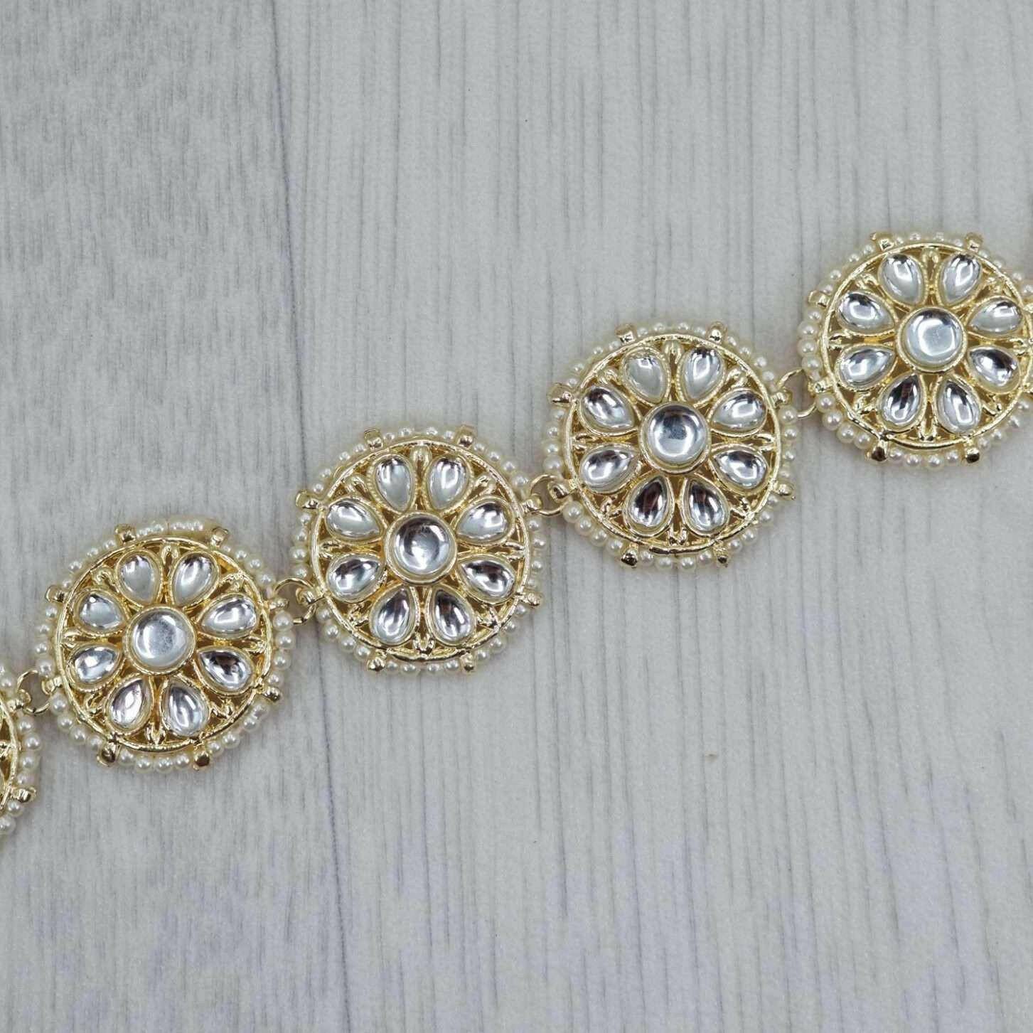 White Kundan Lina Headband – Mathapatti | Fancy Fab Jewels UK