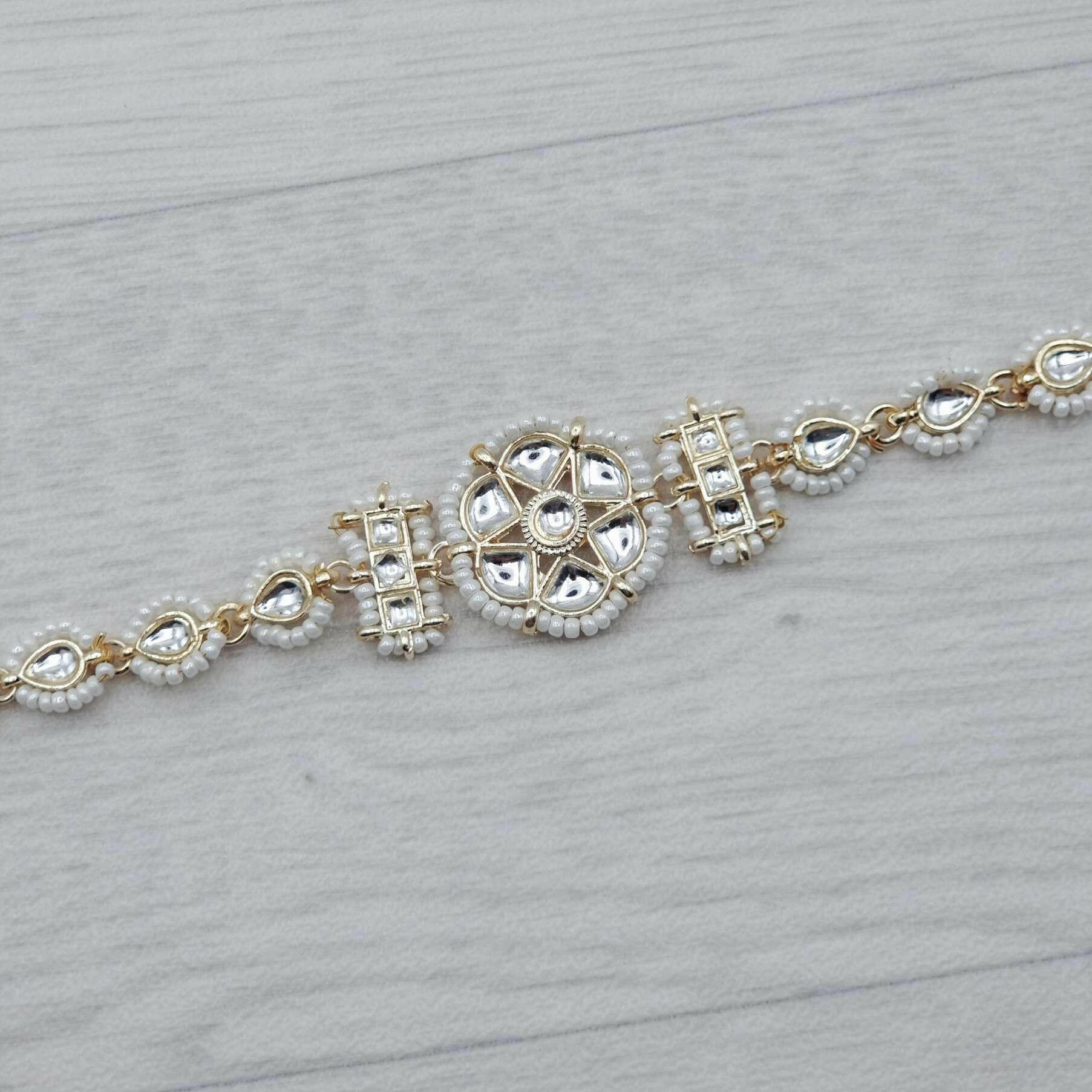 White Kundan Nowa Headband – Mathapatti | Fancy Fab Jewels UK