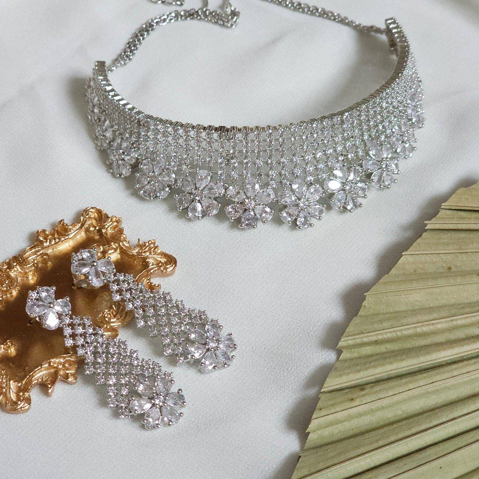 Jessi Silver Choker Necklace Set – Nacklace | Fancy Fab Jewels UK