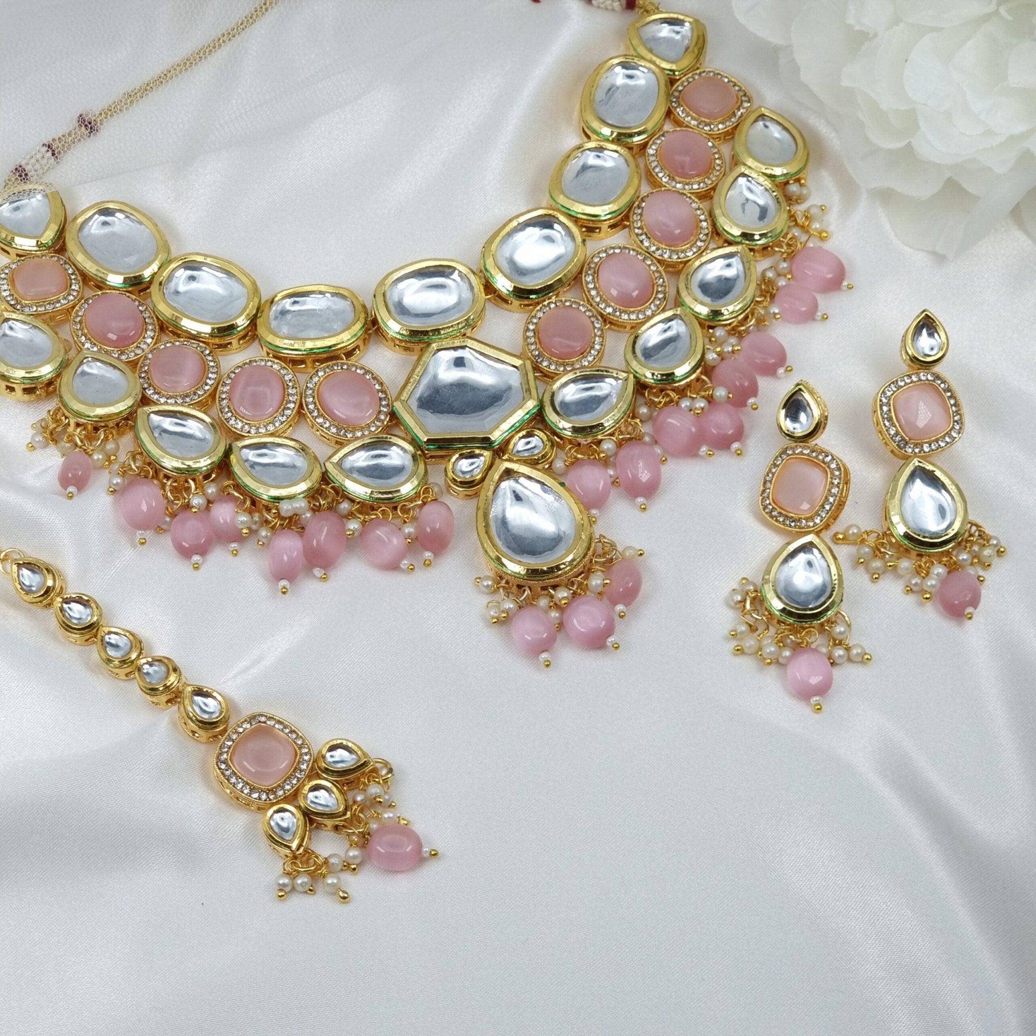 Kundan Onyx Mona Lisa Stone Necklace – Nacklace | Fancy Fab Jewels UK