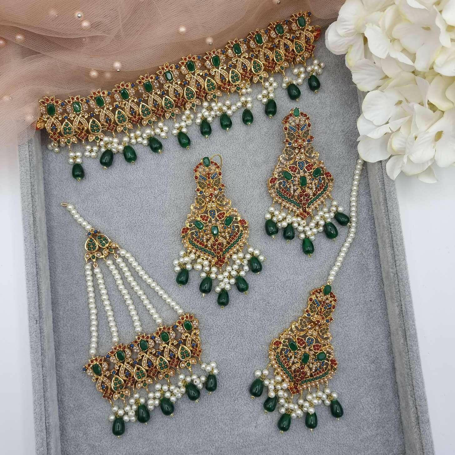 Tasneem Jadau Bridal Set – Nacklace | Fancy Fab Jewels UK