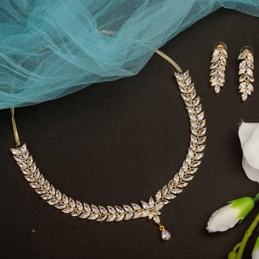 Navi - CZ Necklace Set with Earrings – Necklace | Fancy Fab Jewels UK