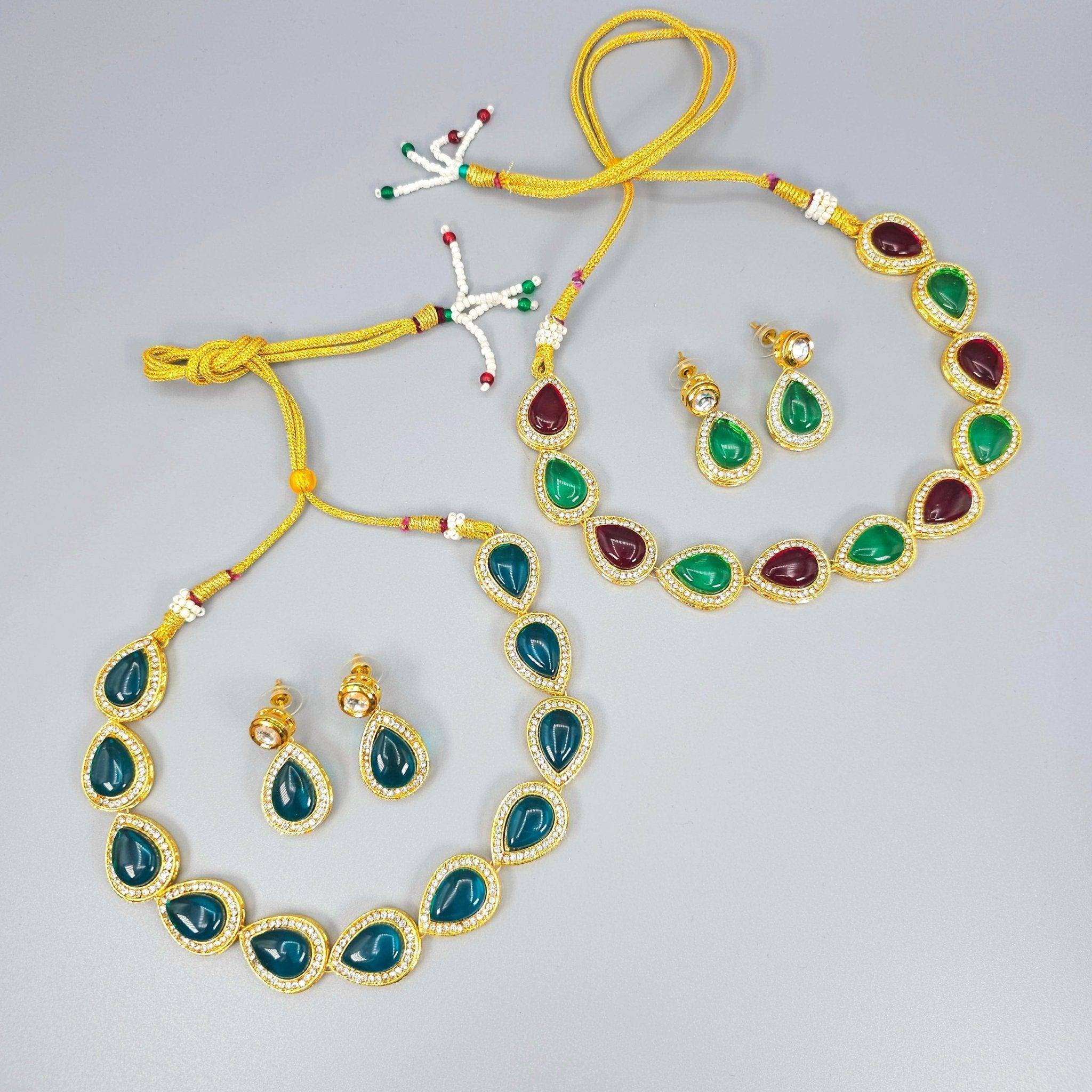 Naira- Sleek Kundan Choker Set – Necklace | Fancy Fab Jewels UK