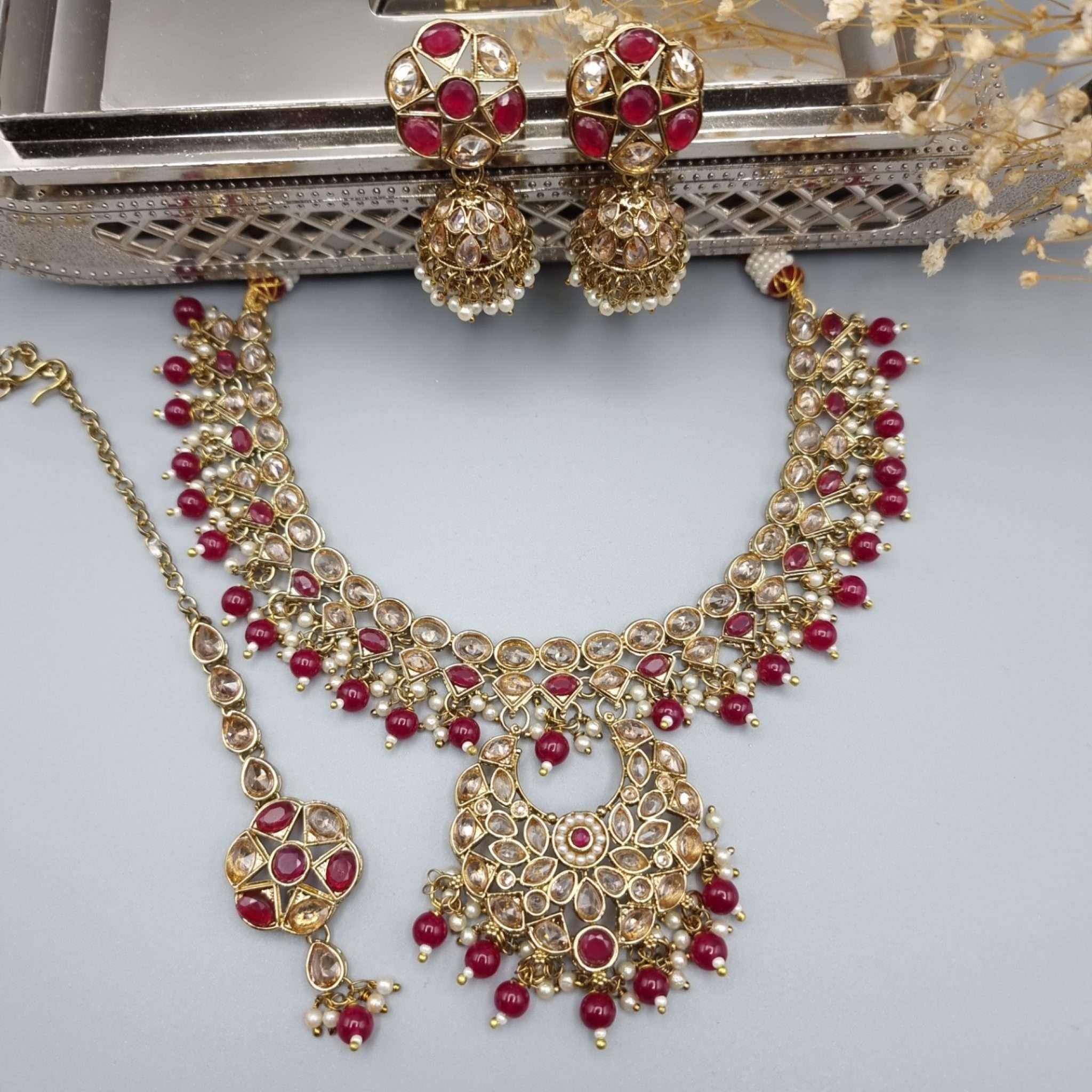 Akila Polki Bridal Choker Set – Necklace | Fancy Fab Jewels UK