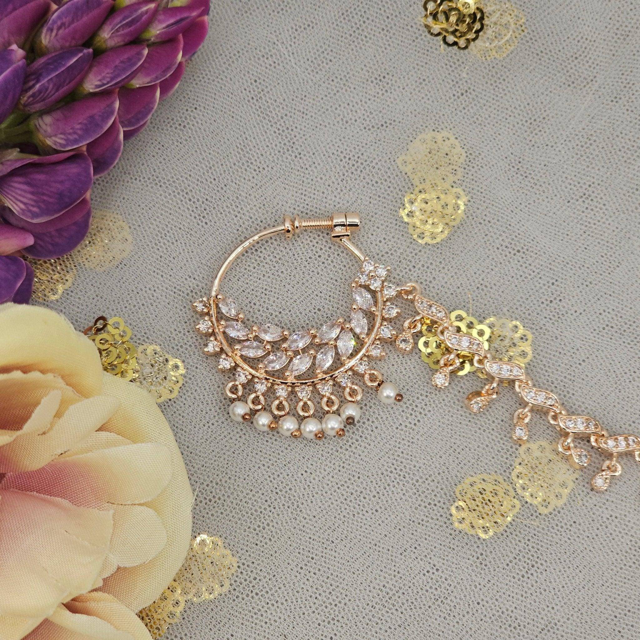 Maya Nose Ring - Rose Gold – Nose Ring | Fancy Fab Jewels UK