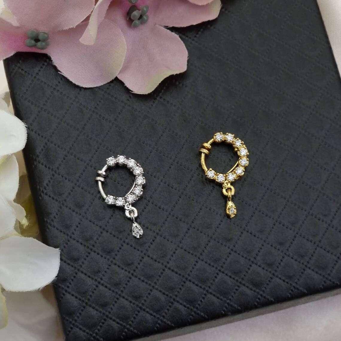 American Diamond Nose Ring 1cm – Nose Ring | Fancy Fab Jewels UK