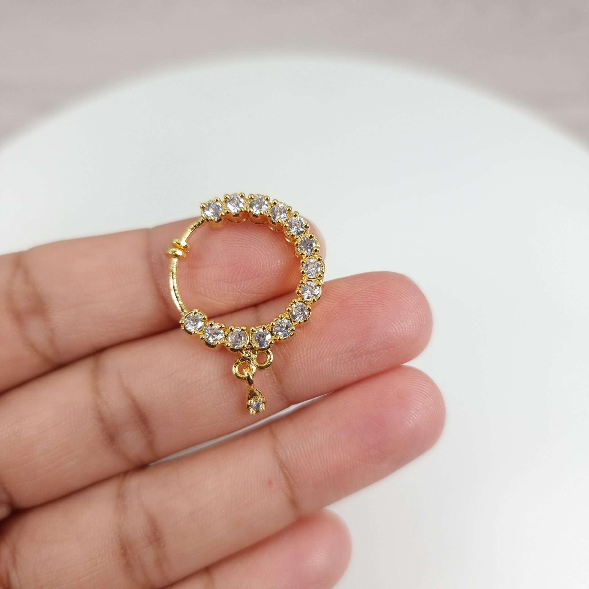 Noori Non Pierced Nose Ring 1.5cm – Nose Ring | Fancy Fab Jewels UK