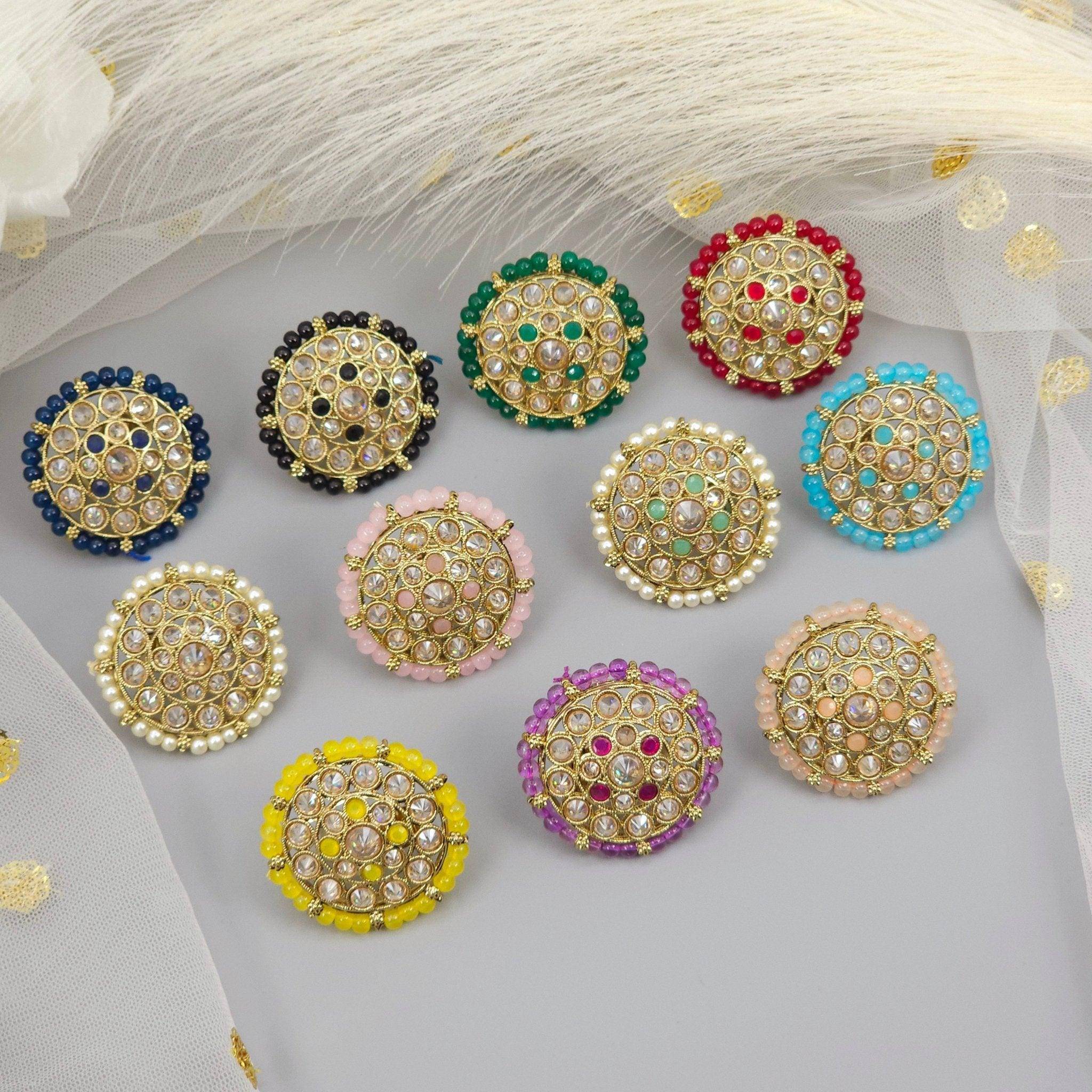 Antique Gold Polki Mandala Statement Ring – Ring | Fancy Fab Jewels UK