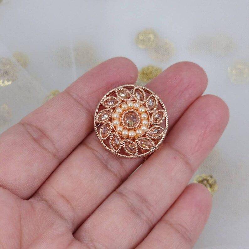 Ella Rose Gold Polki Ring – Ring | Fancy Fab Jewels UK
