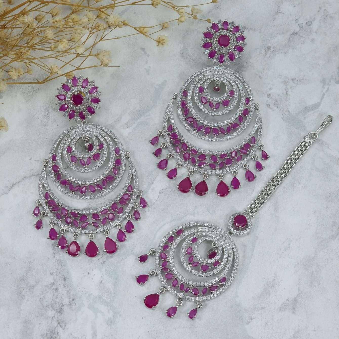 Kiran Tikka Set Fuchsia – Tikka set | Fancy Fab Jewels UK