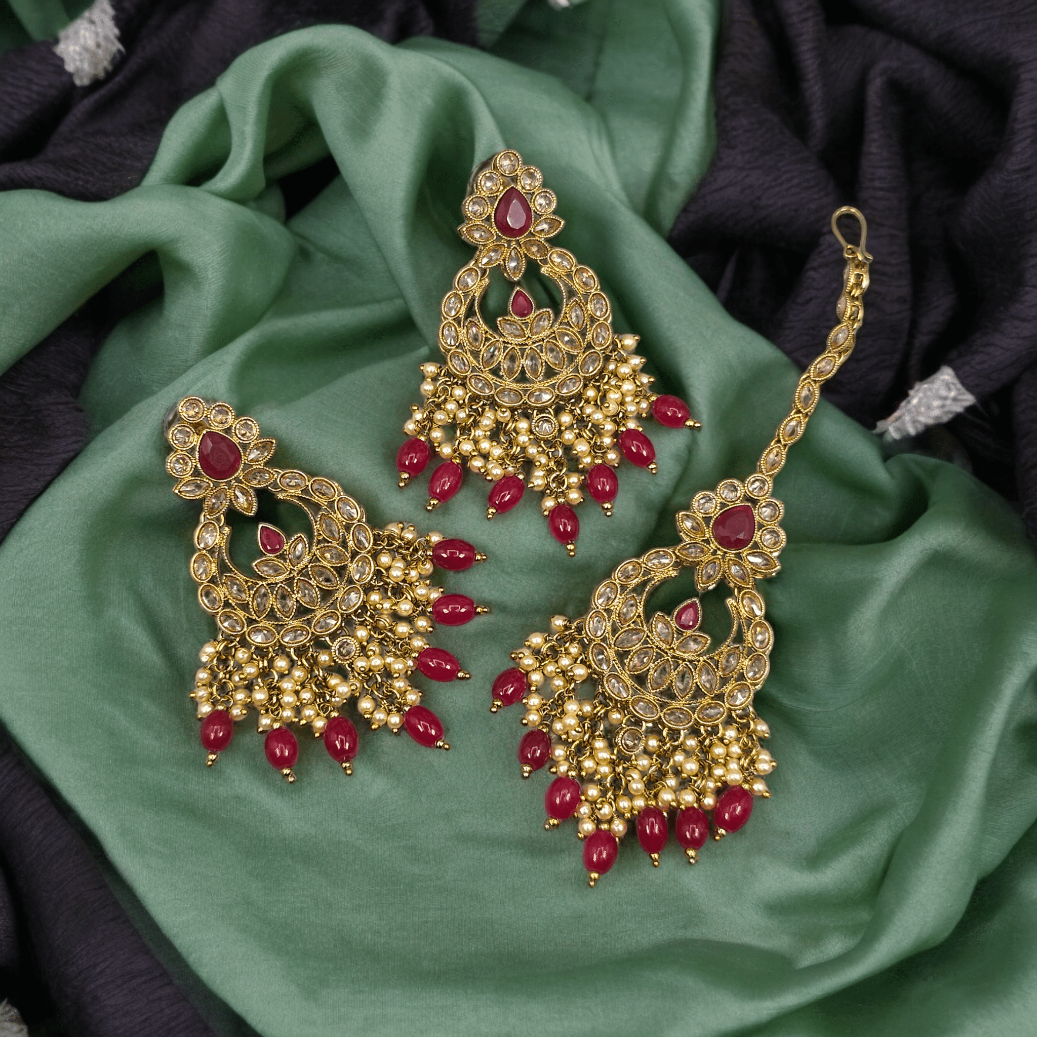 Aman Antique Polki Tikka Set – Tikka set | Fancy Fab Jewels UK