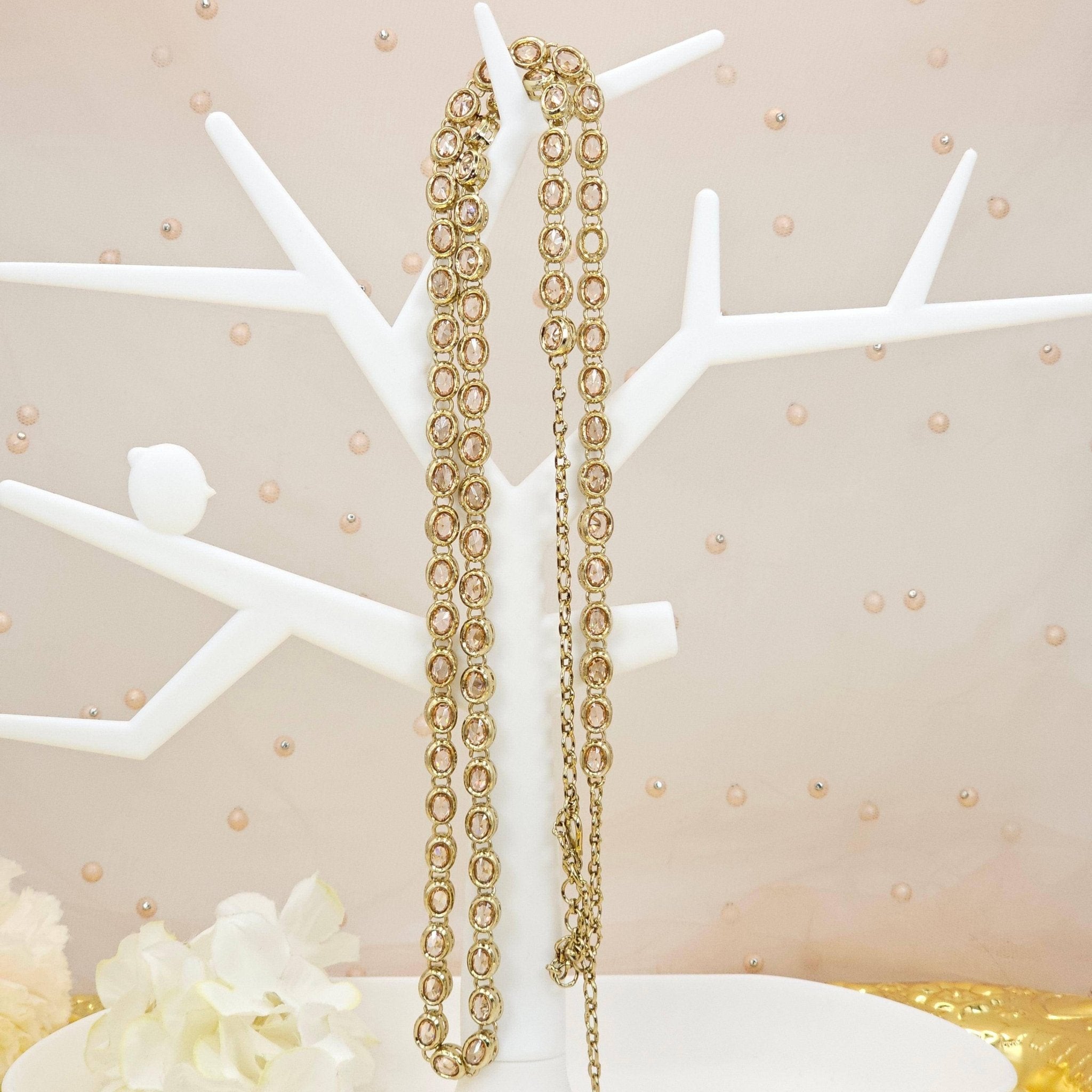 Shruti - Antique Gold Polki Pearl Detail Indian Waist Chain – waist chain | Fancy Fab Jewels UK