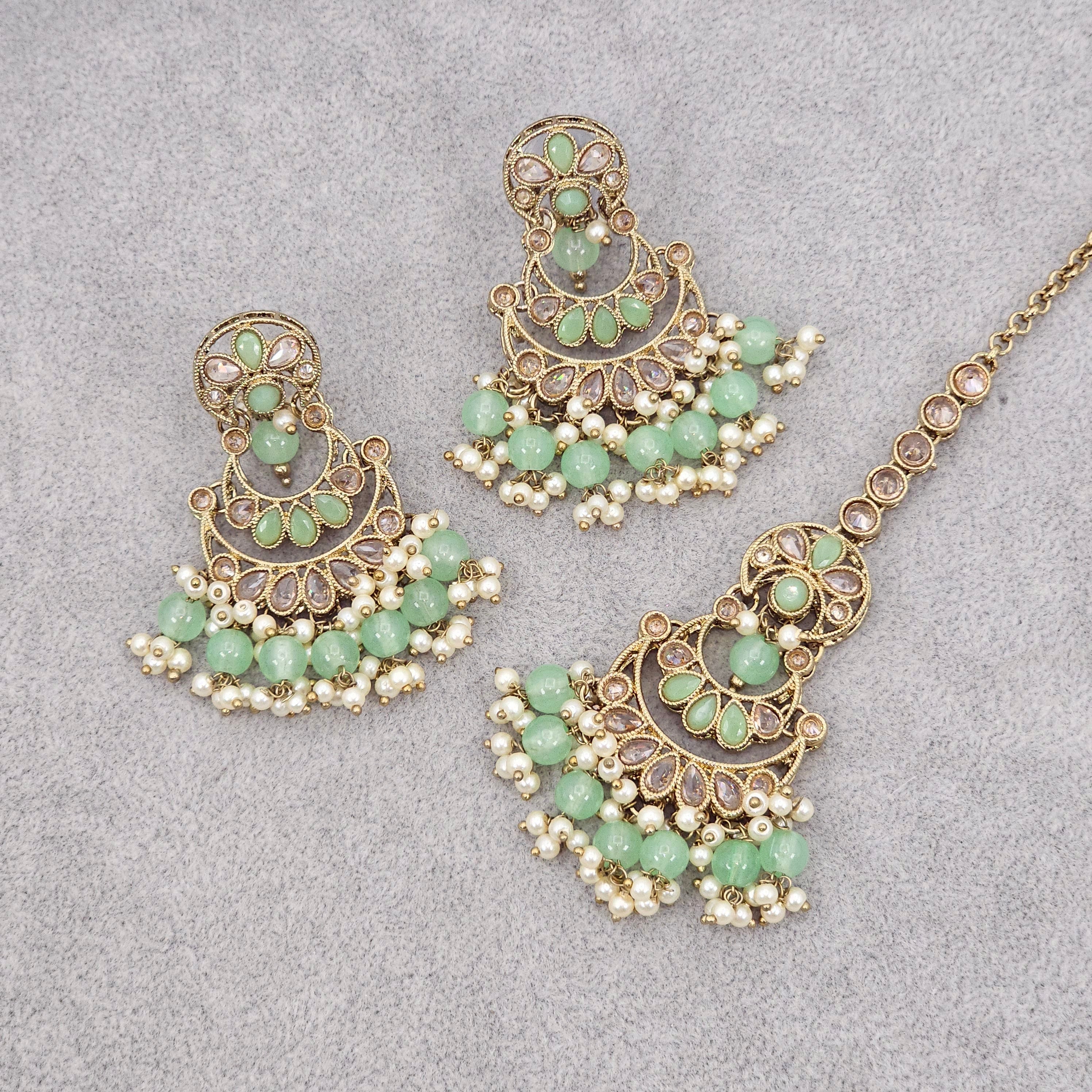 Samra Earrings and Tikka Set – Tikka set | Fancy Fab Jewels UK