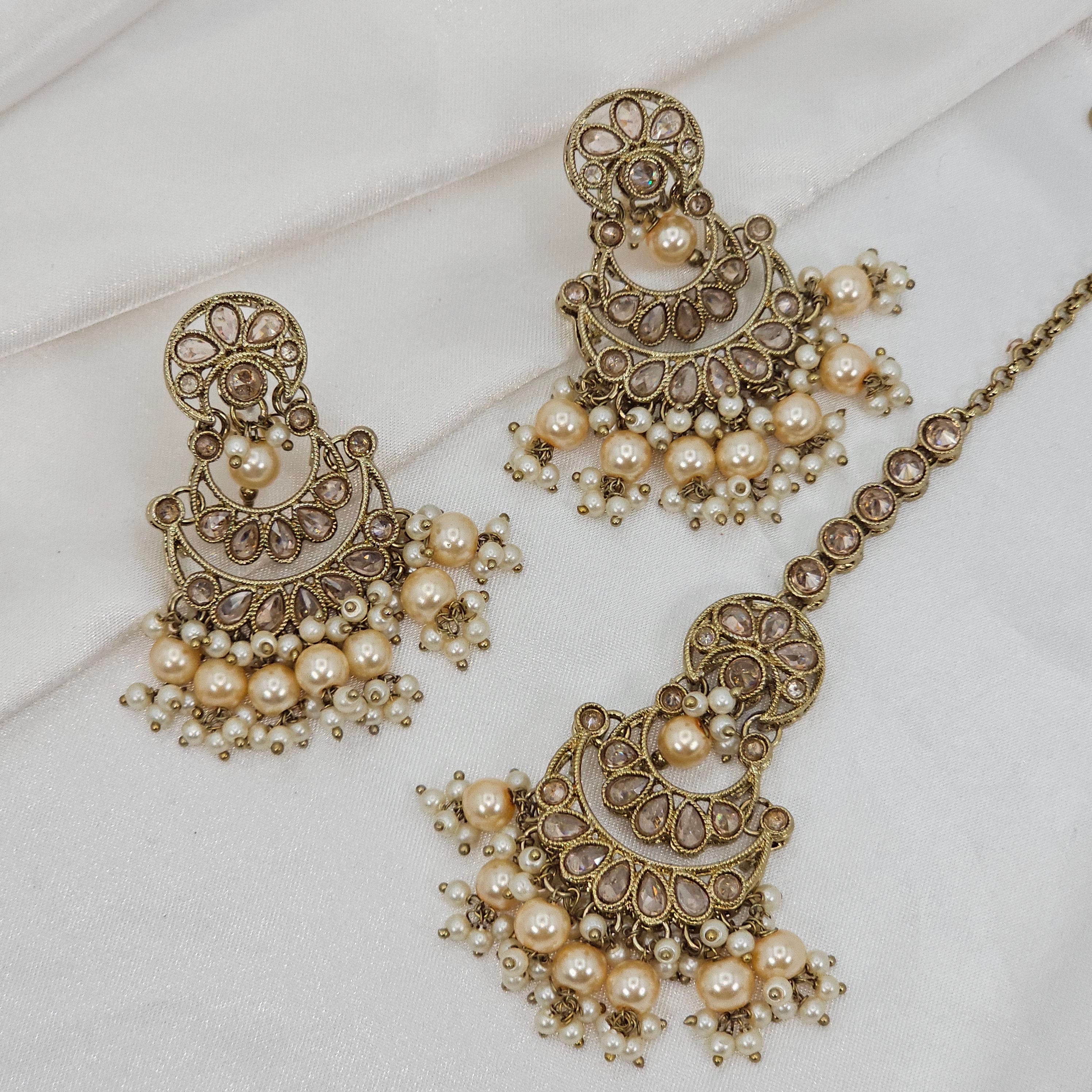 Samra Earrings and Tikka Set – Tikka set | Fancy Fab Jewels UK