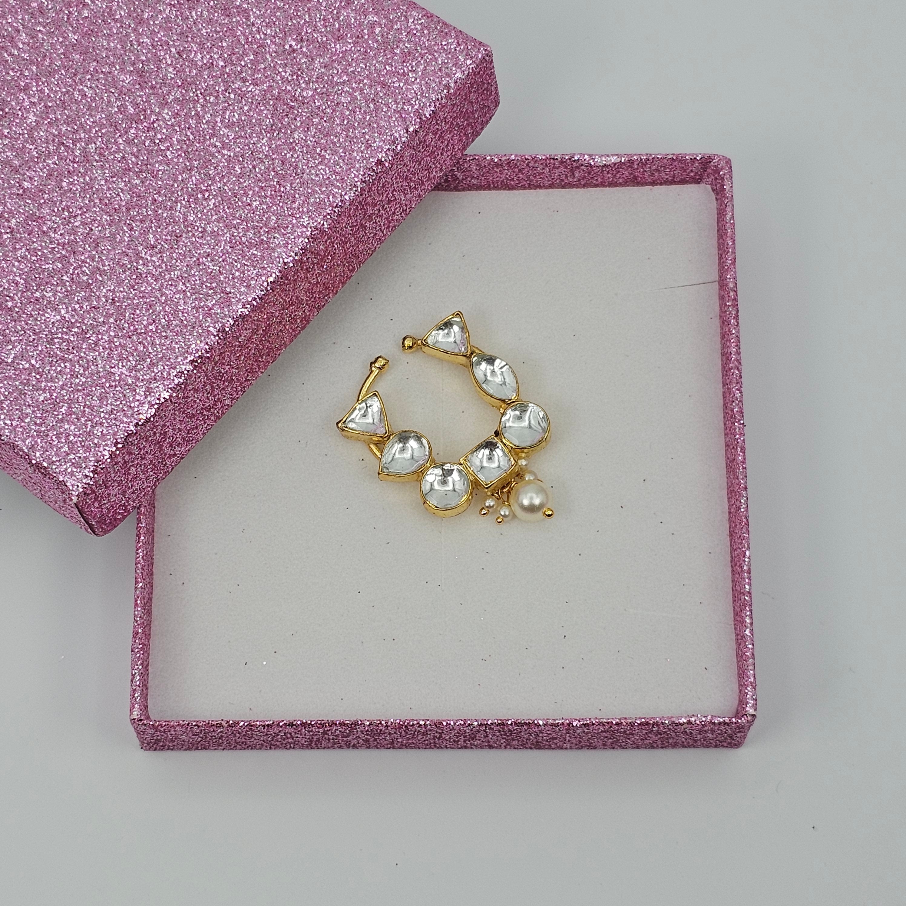 27mm Kundan Bridal Nose Ring – Nose Ring | Fancy Fab Jewels UK