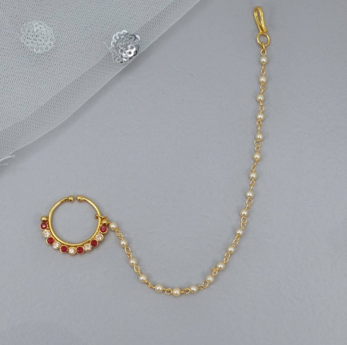 1.7cm Amruta Antique Gold Nose Ring