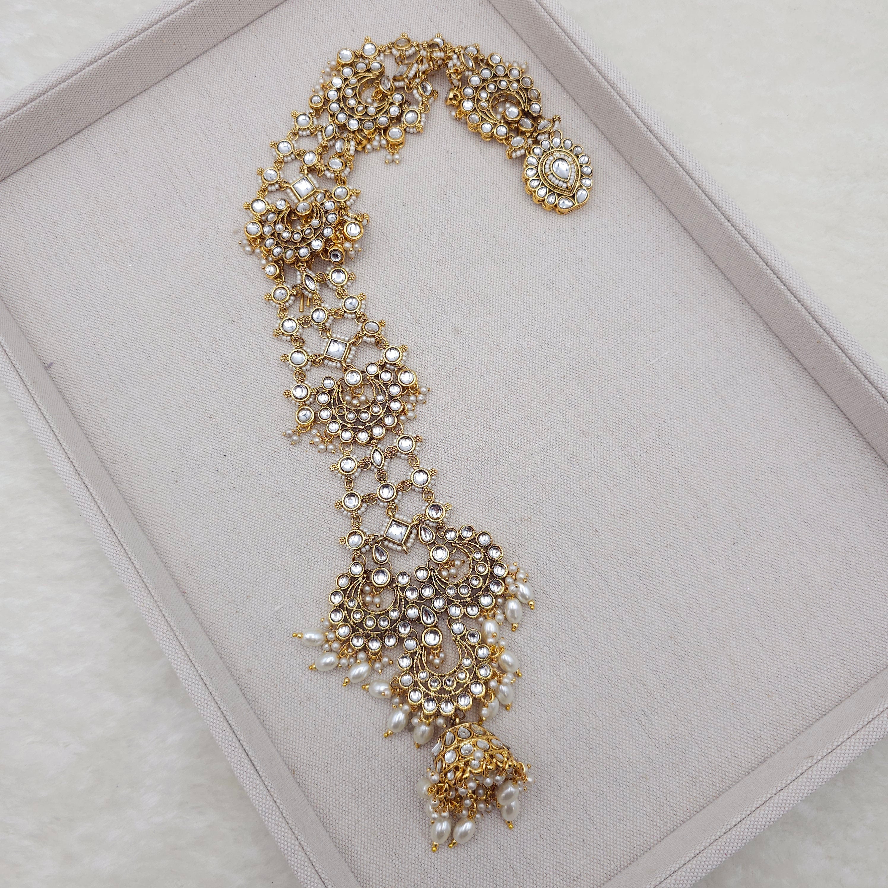 Priya - Kundan Jadau Pearl Hair Choti Pranda