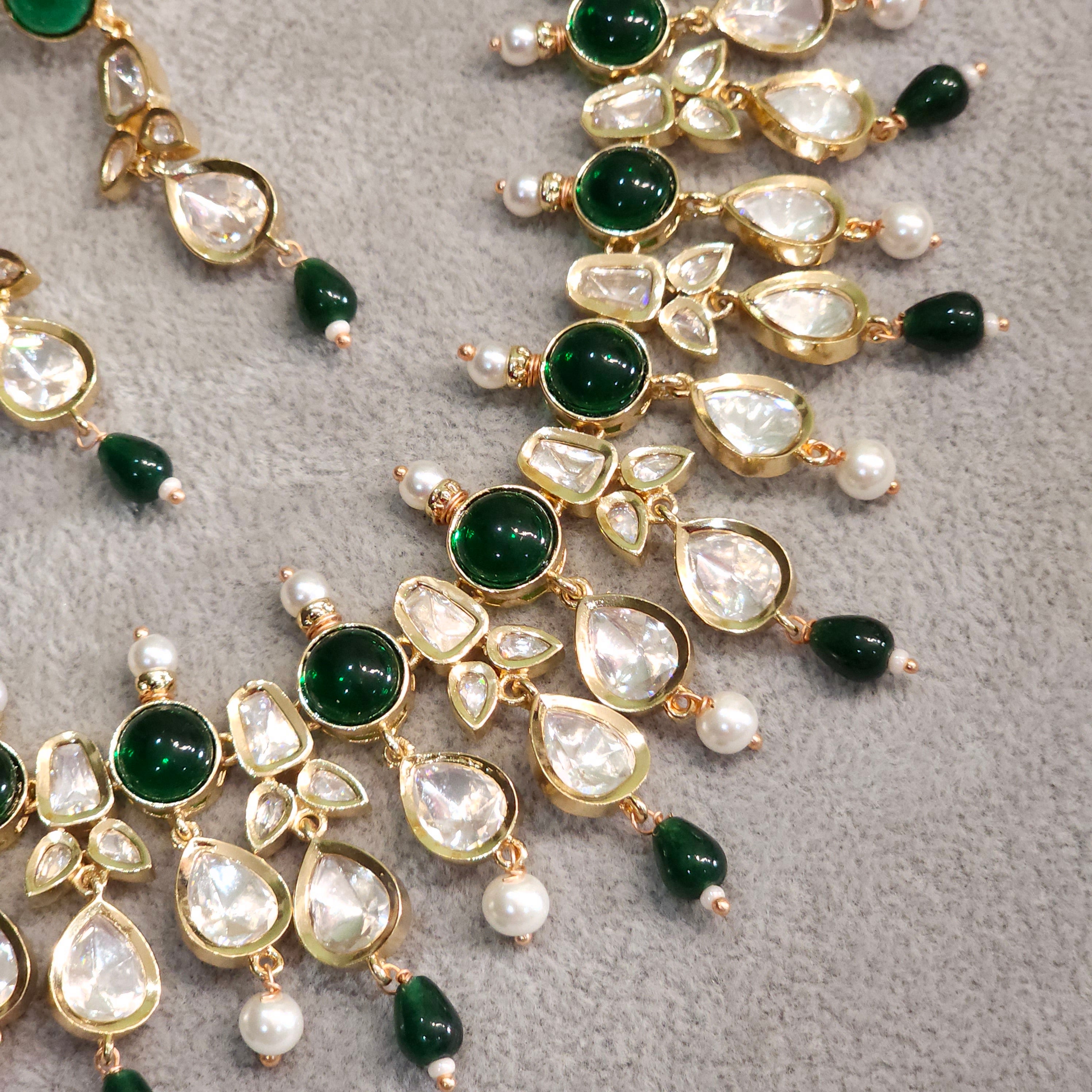 Elaya Moissanite Polki Bridal Choker Necklace Set