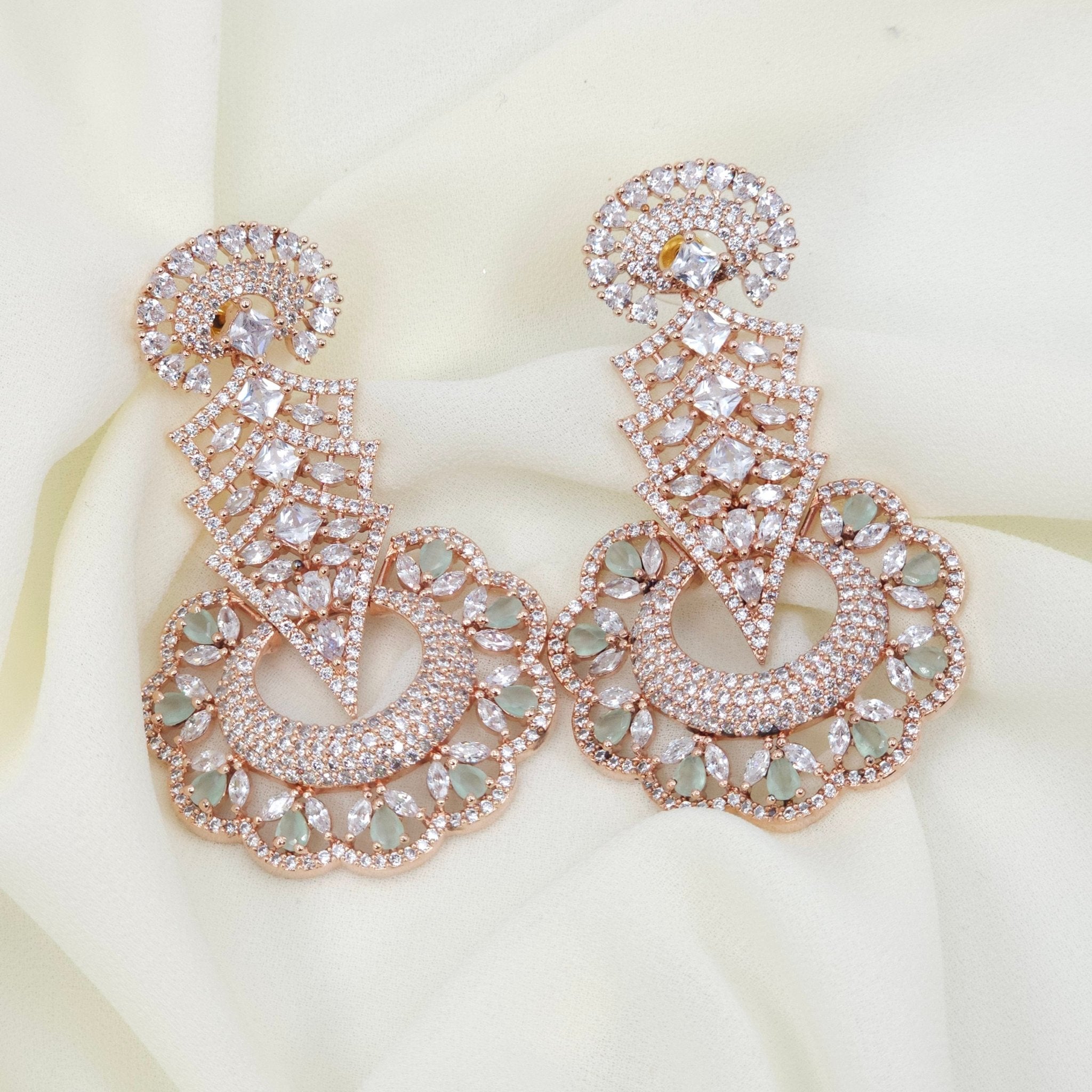 Gold diamond drop earrings 