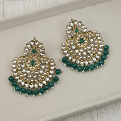 Kundan gemstone stud earrings kundan jewelry