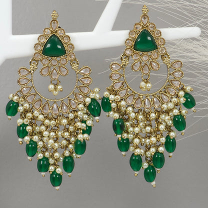 Emerald Statement Earrings 