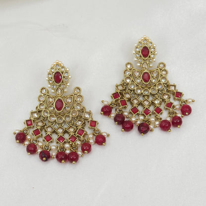 Ruby Polki Diamond Earrings