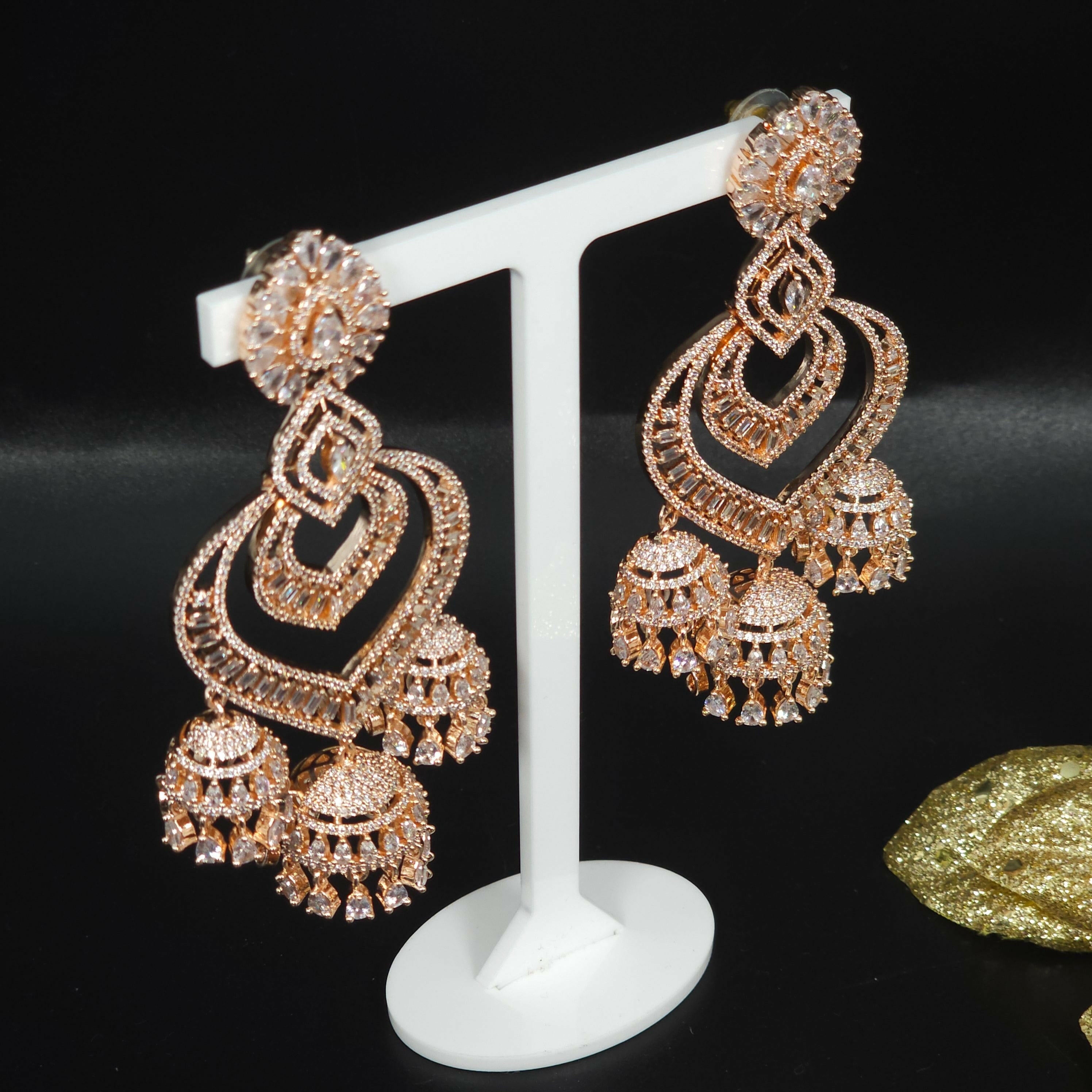 rose gold Jhumki earrings