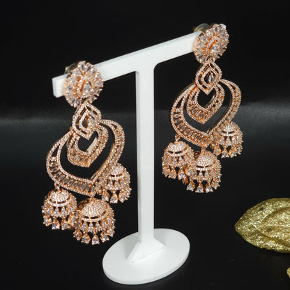 rose gold Jhumki earrings