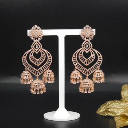 Rose Gold Jhumki Earrings