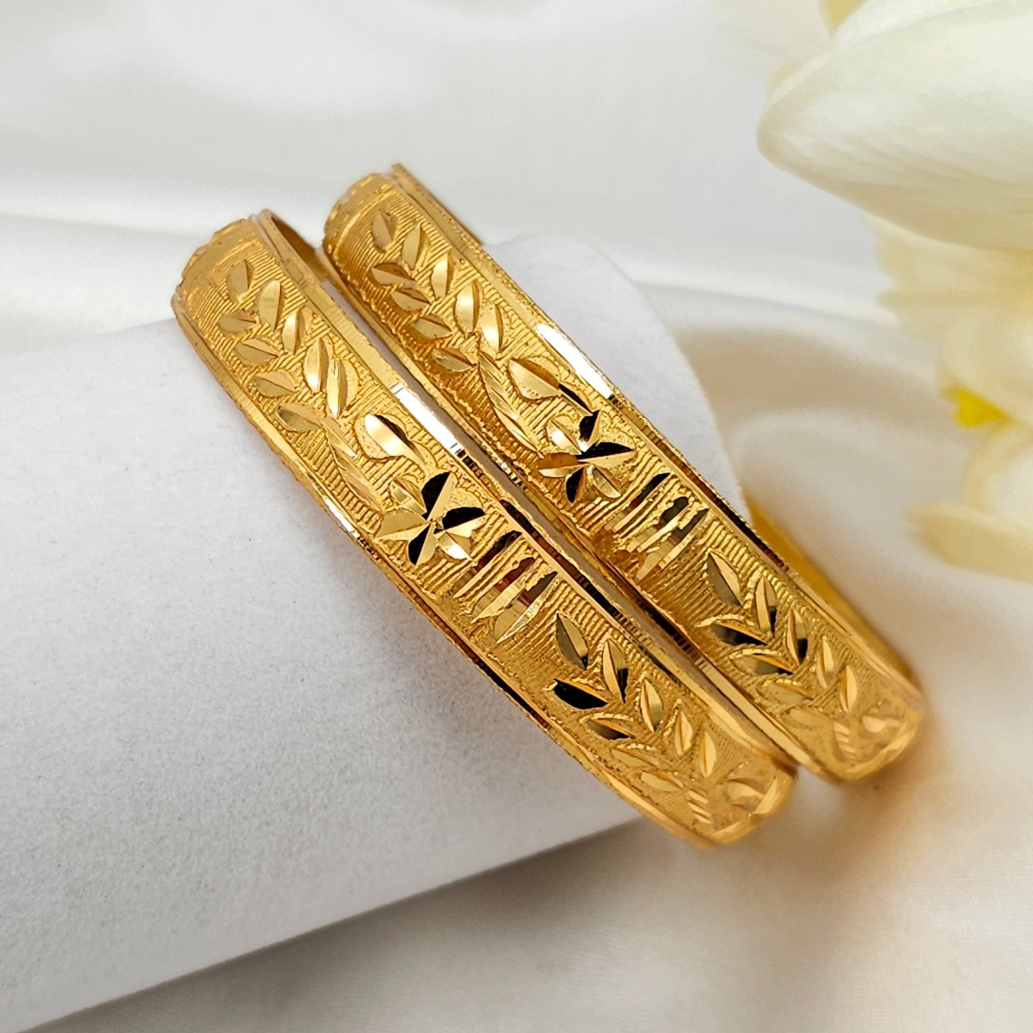 A Pair of Gold Plated Indian Bangles - Fancy Fab Jewels