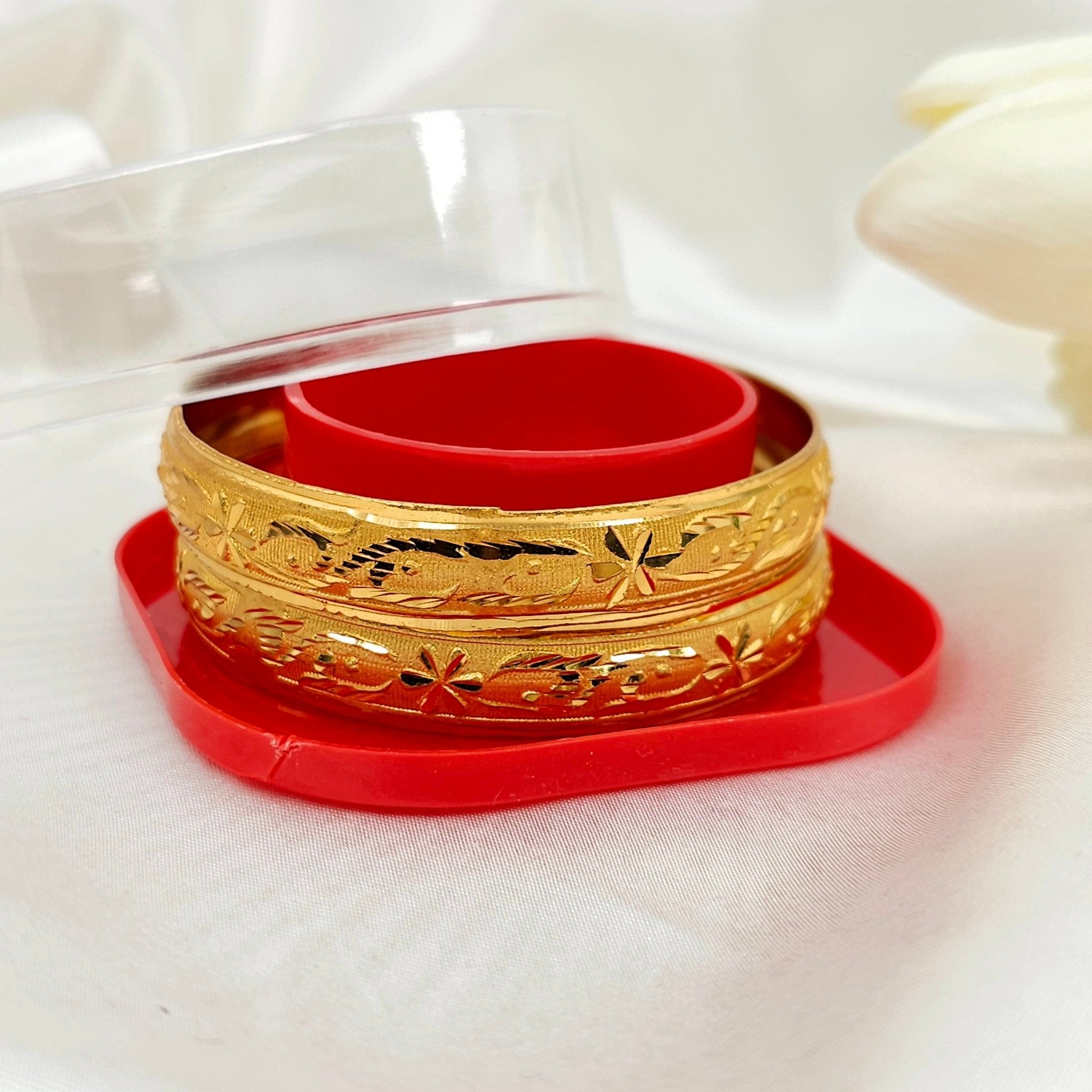 A Pair of Gold Plated Indian Bangles - Fancy Fab Jewels
