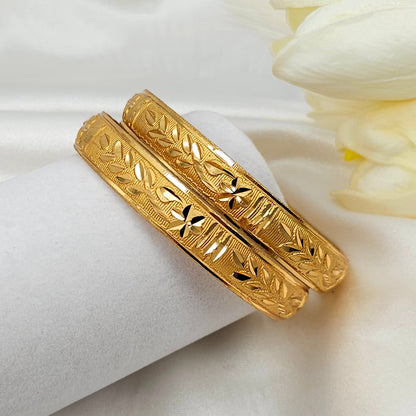 A Pair of Gold Plated Indian Bangles - Fancy Fab Jewels