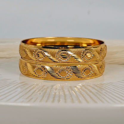 A Pair of Gold Plated Indian Bangles - Fancy Fab Jewels