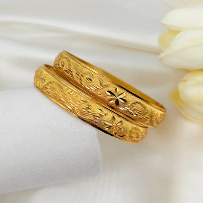 A Pair of Gold Plated Indian Bangles - Fancy Fab Jewels