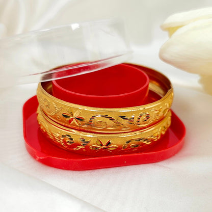 A Pair of Gold Plated Indian Bangles - Fancy Fab Jewels