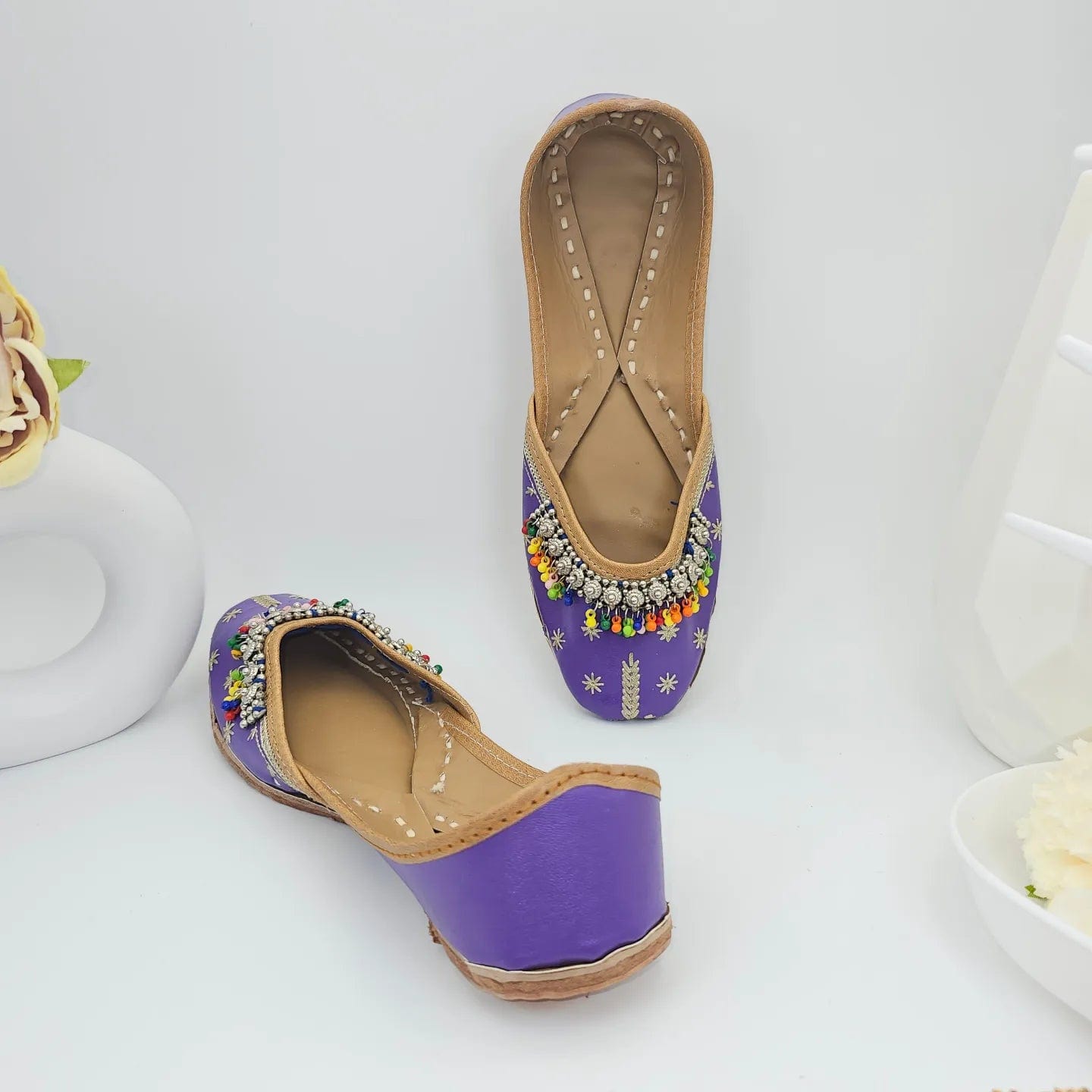 Amara - Purple Anklet Leatherett Jutti - Fancy Fab Jewels