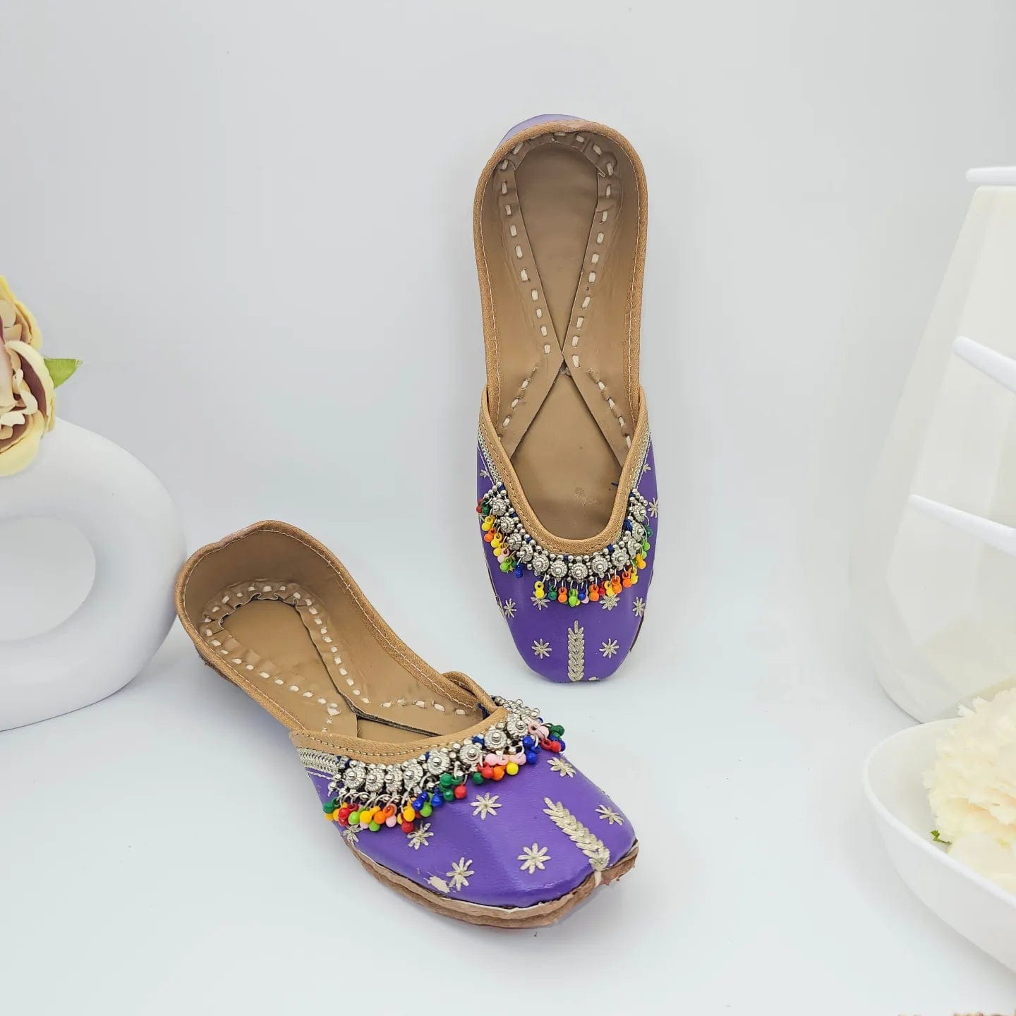 Amara - Purple Anklet Leatherett Jutti - Fancy Fab Jewels