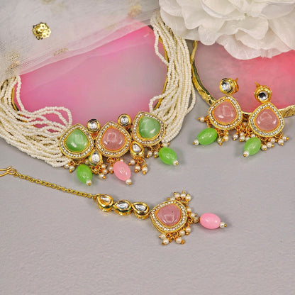 Anmol Kundan Choker Set - Elegant Handcrafted Jewelry for Any Occasion - Fancy Fab Jewels