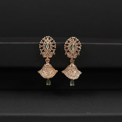 Arya - American diamond small jhumki earrings - Fancy Fab Jewels