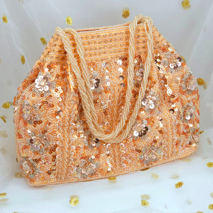Aurum Bridal Clutch Bag - Rose Gold - Fancy Fab Jewels