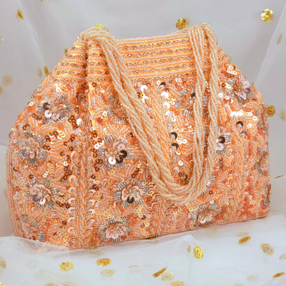 Aurum Bridal Clutch Bag - Rose Gold - Fancy Fab Jewels