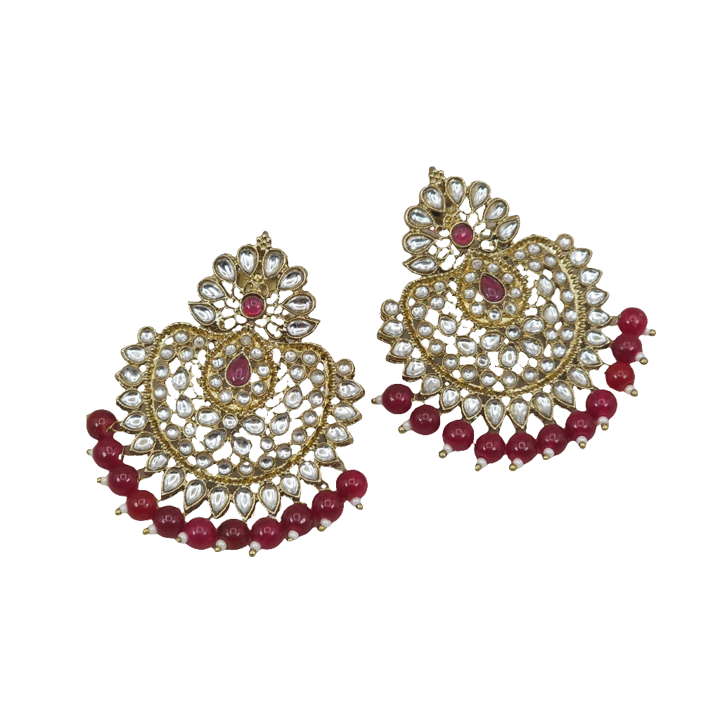 Saima Gold Kundan Stud Earrings - Fancy Fab Jewels