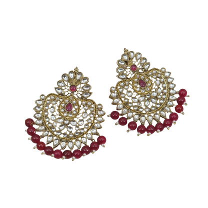 Saima Gold Kundan Stud Earrings - Fancy Fab Jewels